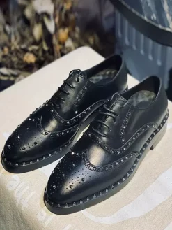 Dress Shoes For Men Fantastic Round Toe Rivets Cowhide
