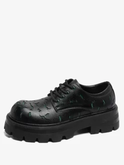 Dress Shoes For Men Modern Round Toe Strap Adjustable PU Leather
