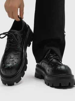 Dress Shoes For Men Modern Round Toe Strap Adjustable PU Leather
