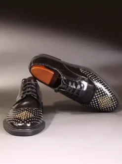 Dress Shoes For Men Modern Round Toe Rivets Cowhide