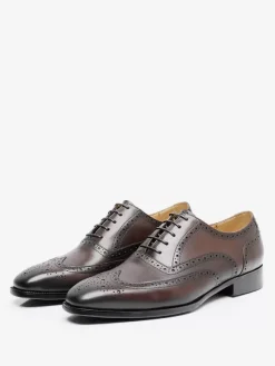 Dress Shoes For Men Quality Square Toe Leather Brogue Derby Formal Wedding Shoes