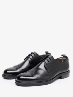 Dress Shoes For Men Square Toe Cowhide Brogue Formal Wedding Shoes