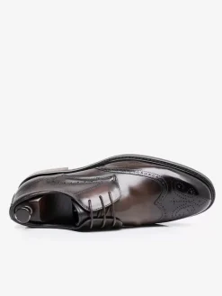 Dress Shoes For Men Square Toe Cowhide Brogue Formal Wedding Shoes