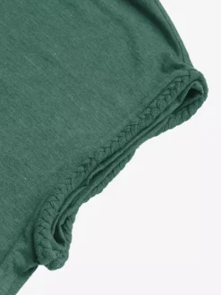 Dropped Shoulder T-shirt In Green Summer Top For Women 2026