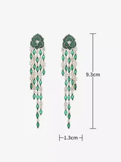 Earrings Black red Adult's Engagement Euro-Style Flower Jewelry