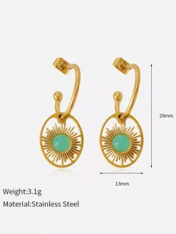 Earrings Green Adult's Daily Casual Euro-Style Jewelry