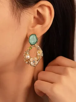 Earrings Green Adult's Daily Casual Vintage Geometric Geometric Jewelry