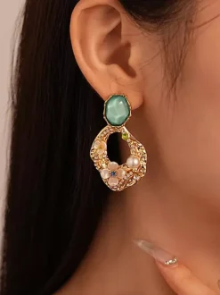 Earrings Green Adult's Daily Casual Vintage Geometric Geometric Jewelry