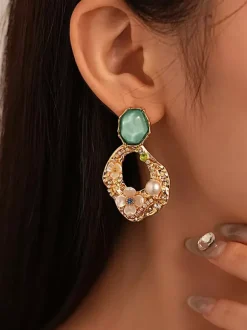 Earrings Green Adult's Daily Casual Vintage Geometric Geometric Jewelry