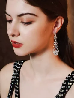 Earrings Silver Adult's Engagement Vintage Geometric Irregular Jewelry