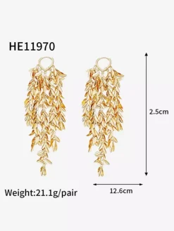 Earrings Gold Adult's Daily Casual Euro-Style Leaf Pattern Geometric Jewelry