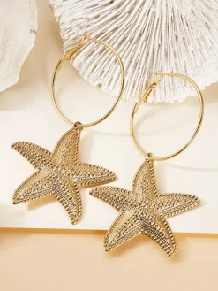 Earrings Gold Metal Teen Girl's Daily Casual Euro-Style Jewelry