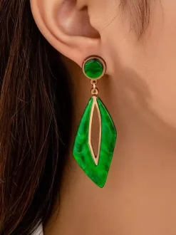 Earrings Green Teen Girl's Daily Casual Euro-Style Geometric Jewelry