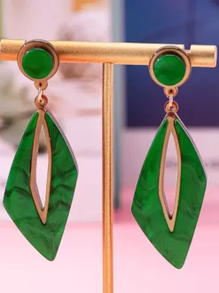 Earrings Green Teen Girl's Daily Casual Euro-Style Geometric Jewelry