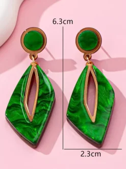 Earrings Green Teen Girl's Daily Casual Euro-Style Geometric Jewelry