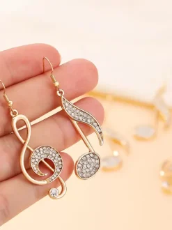 Earrings Musical Notes Rhinestone Chic Earrings