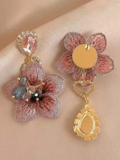 Earrings Pink Teen Girl's Resort Wear Vintage Flower Jewelry