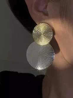 Earrings Split Color Adult's Daily Casual Euro-Style Geometric Round Jewelry