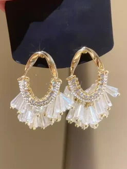 Earrings White Adult's Daily Casual Crystal Jewelry