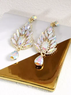 Earrings White Adult's Engagement Baroque Style Geometric Drops Design Jewelry
