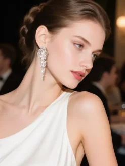 Earrings White Crystal Adult's Daily Casual Vintage Flower Jewelry