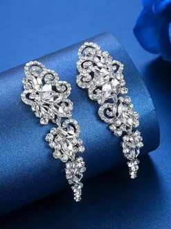 Earrings White Crystal Adult's Daily Casual Vintage Flower Jewelry