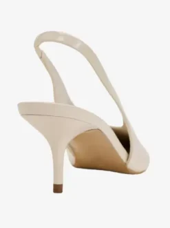Ecru White Slingback Punos Women Pointed Toe Slip On Dress Shoes
