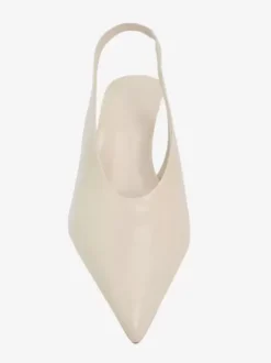 Ecru White Slingback Punos Women Pointed Toe Slip On Dress Shoes
