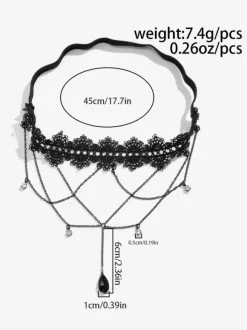 ed Crystal Teardrop Pendant Party Gothic Lace Leg Chain