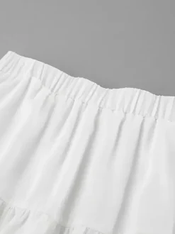Elastic Waist Tiered Bubble Balloon Mini Skirt