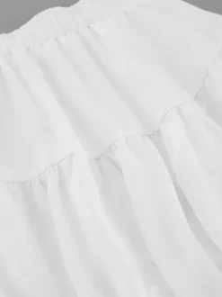Elastic Waist Tiered Bubble Balloon Mini Skirt