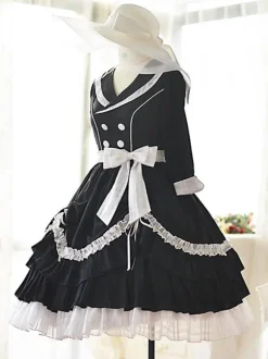 Elegant Lolita Dress Polyester 3/4 Length Sleeves Ruffles OP Dress Lolita Dress