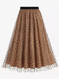 Elegant Heart Tulle Skirt For Women - Fluffy Mesh High Waisted A-Line Long Skirt - Spring Summer Party Wear 2026