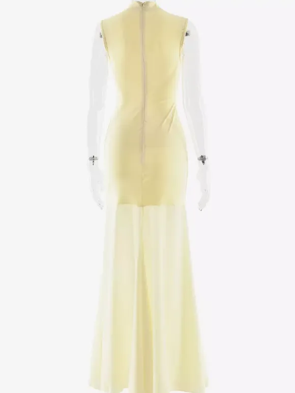 Elegant Keyhole Cutout High Neck Mermaid Maxi Dress For Women 2026
