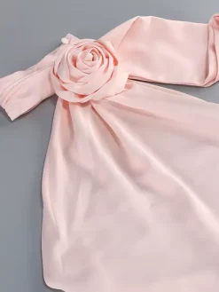 Elegant Rosette Halter Maxi Dress For Women - Silk Like Satin Backless Drape Neck Sleeveless Gown - Spring Evening Party 2026