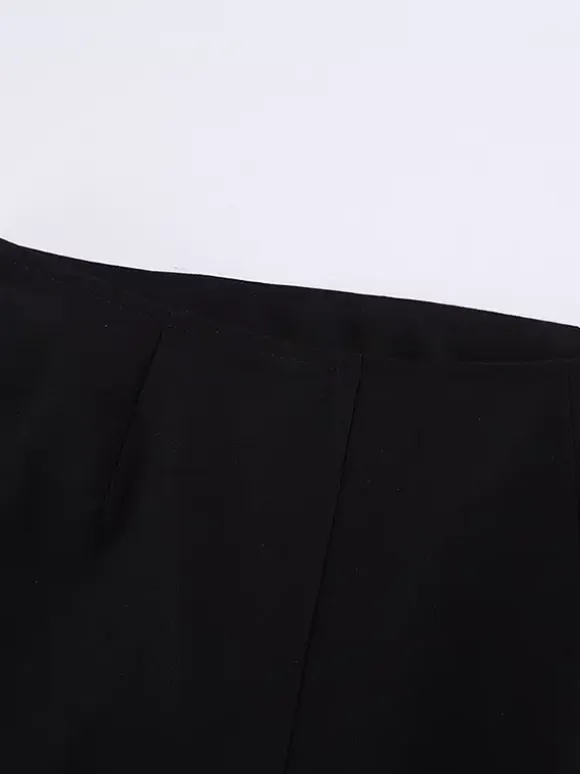 Elegant Two Piece Set Women Trouser Suit - Vintage Large Collar Gold Button Bell Sleeve - Spring Gala Evening Outfit 2026