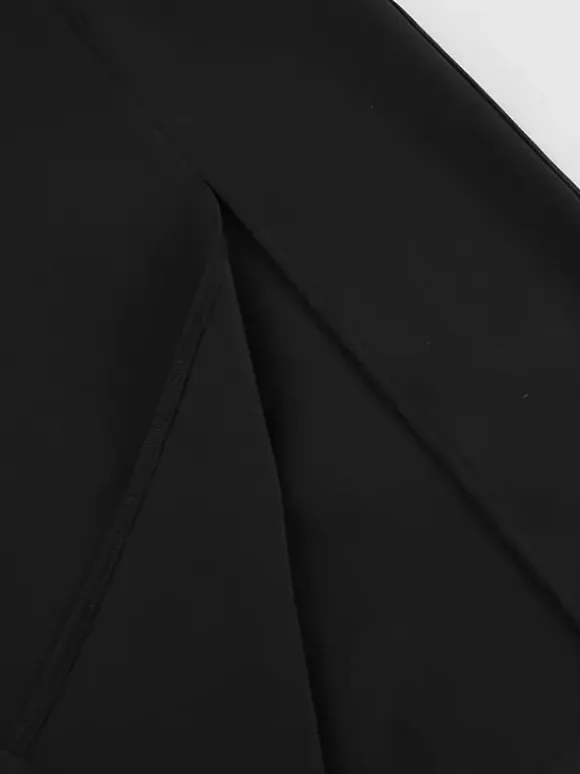 Elegant Women's 2 Piece Set - Vintage Peplum Tube Top & Side Slit Midi Skirt - Chic Summer Party Wear 2026