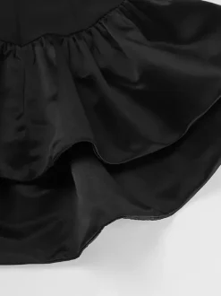 Elegant Women's 2 Piece Set - Vintage Peplum Tube Top & Side Slit Midi Skirt - Chic Summer Party Wear 2026