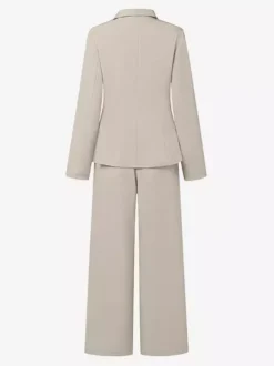 Elegant Wrap Blazer Women 2 Piece Set - Slim Fit Tie Waist Wide Leg Pantsuit - Spring Business Casual 2026