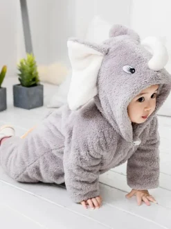 Elephant Kigurumi Pajamas Toddler Grey Onesie Flannel Kids Winter Jumpsuit Carnival onesie pajamas