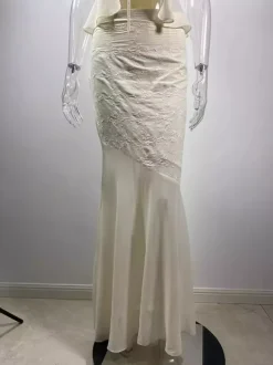 Embroidery Sleeveless Top And Asymmetric Mermaid Skirt 2-Piece Set For Women 2026