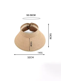 Empty Top Beach Straw Hat Summer Sun Protection Foldable Large Brim Sun Hat 2026