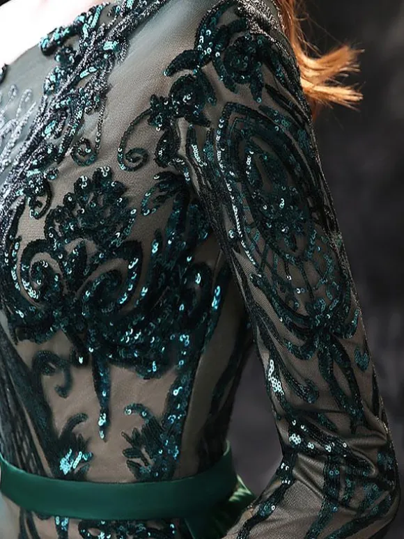 Evening Dress 2026 Mermaid One-Shoulder Long Sleeves Zipper Lace Formal Dinner Prom Party Dresses