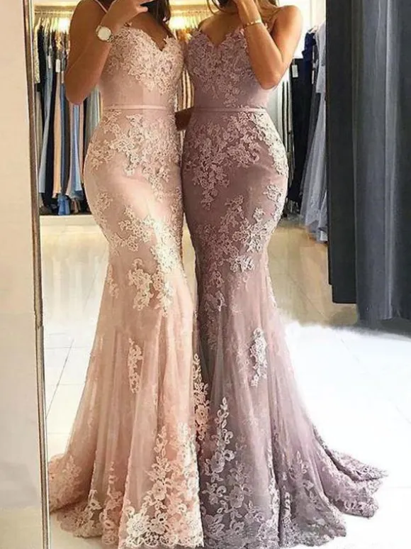 Evening Dress 2026 Mermaid V-Neck Satin Applique Formal Dresses Free Customization