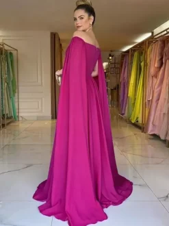 Evening Dress A-Line Sweetheart Neck Chiffon With Train Pleated Social Party Dresses