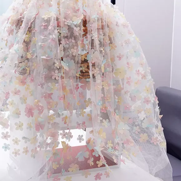 Evening Dress Ball Gown V-Neck Organza Floor-Length Applique Social Party Dresses