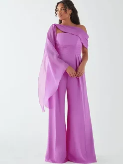 Evening Dress Jumpsuit Strapless Floor-Length Sleeveless Zipper Pleated Chiffon Formal Party Dresses