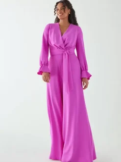 Evening Dress Jumpsuit V-Neck Floor-Length Sash Social Party Dresses