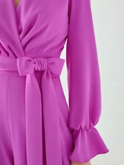 Evening Dress Jumpsuit V-Neck Floor-Length Sash Social Party Dresses