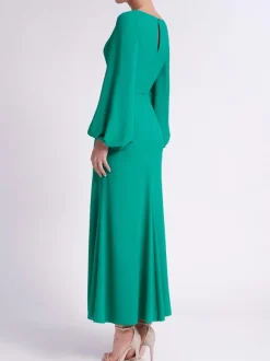 Evening Dress Mermaid V-Neck Elastic Silk Like Satin Ankle-Length Formal Party Dresses Free Customization